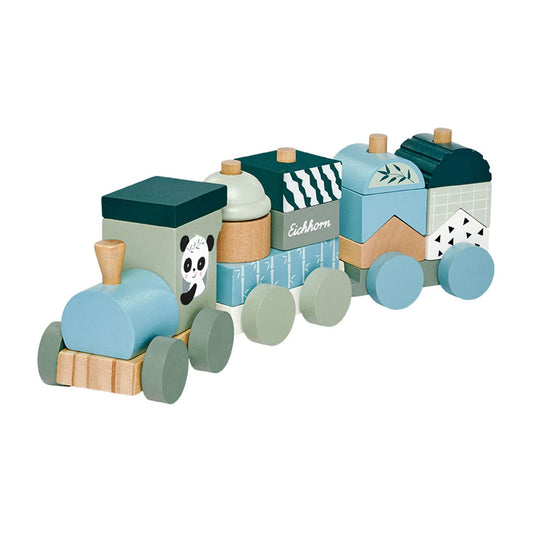 Eichhorn houten blokkentrein panda, 16dlg.