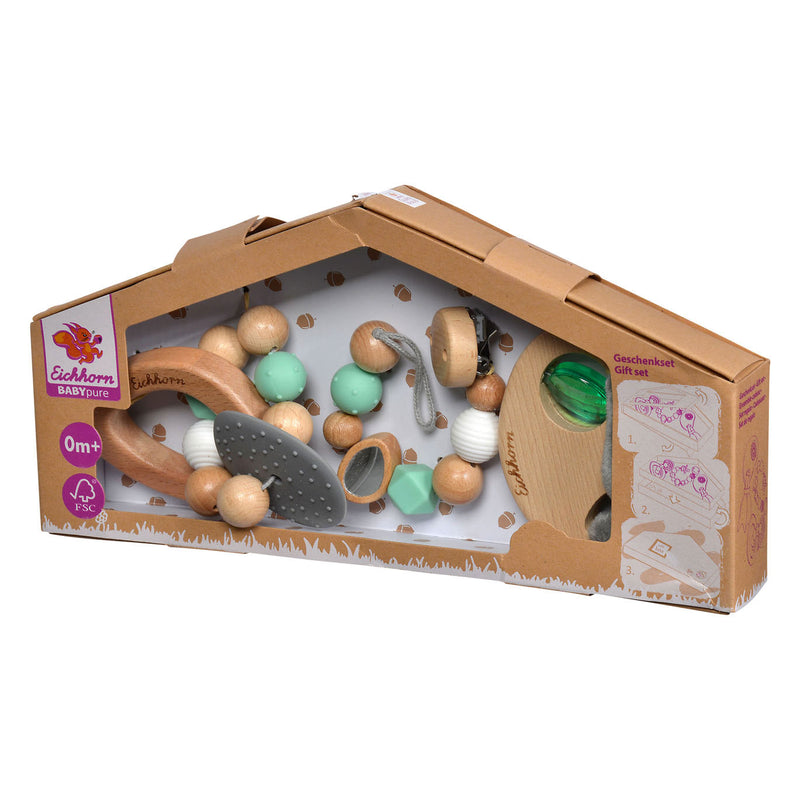 Afbeelding laden in galerijviewer, Eichhorn baby pure houten cadeauset, 3dlg.
