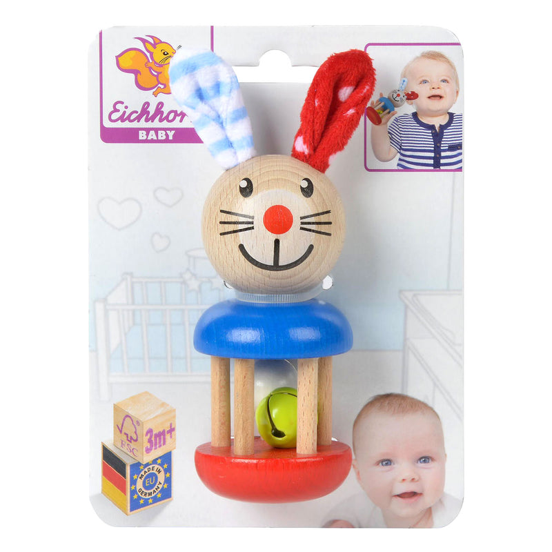 Load image into Gallery viewer, Eichhorn baby houten ratel konijn
