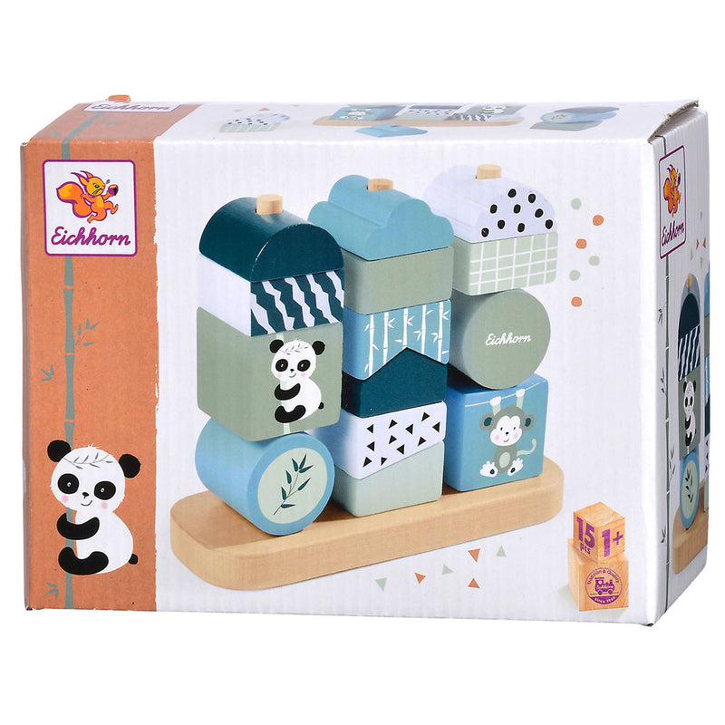 Afbeelding laden in galerijviewer, Eichhorn houten stapelpuzzel panda, 15dlg.
