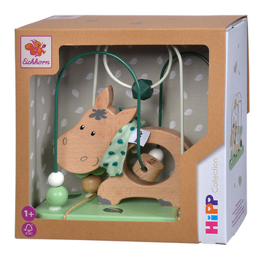 Eichhorn houten motoriek speelgoed ezel - kleurrijke baby spiraal.