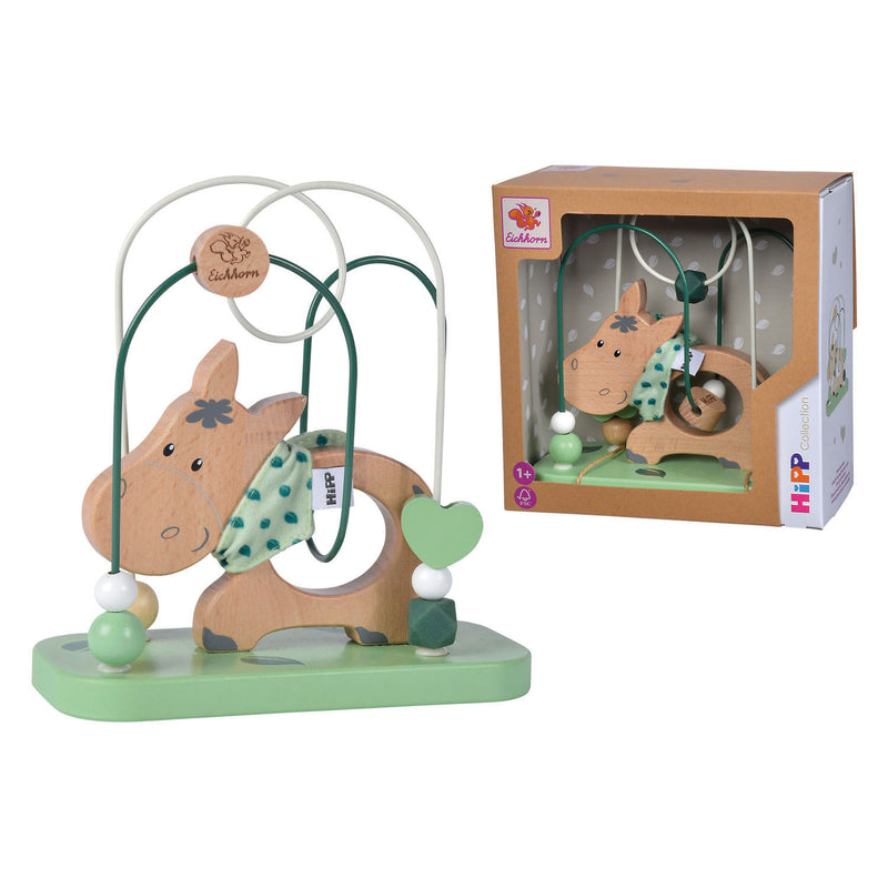 Afbeelding laden in galerijviewer, Eichhorn houten motoriek speelgoed ezel - kleurrijke baby spiraal.

