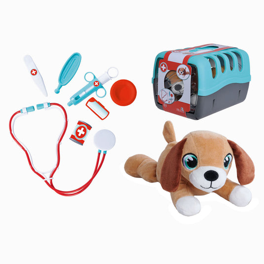 Simba dierenarts speelset met pluche hond - speelgoedset voor kinderen.