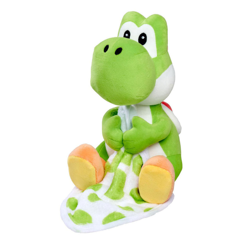 Afbeelding laden in galerijviewer, Simba my mario yoshi pluchen knuffel met dekentje - 23cm
