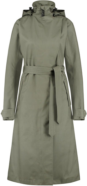 Agu trench coat long regenjas urban outdoor dames - groen - xxl