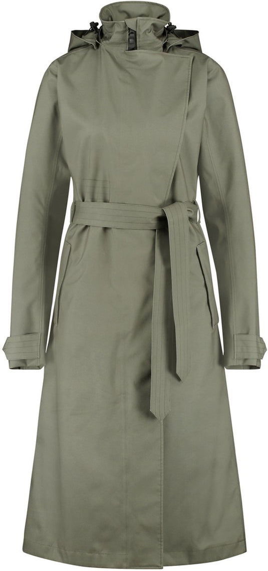 Agu trench coat long regenjas urban outdoor dames - groen - xxl
