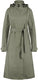 Agu trench coat long regenjas urban outdoor dames - groen - xxl