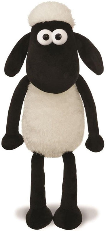 Aurora baranek shaun serie - knuffel baranek shaun - 30 cm - wit en zwart - zachte materiaal