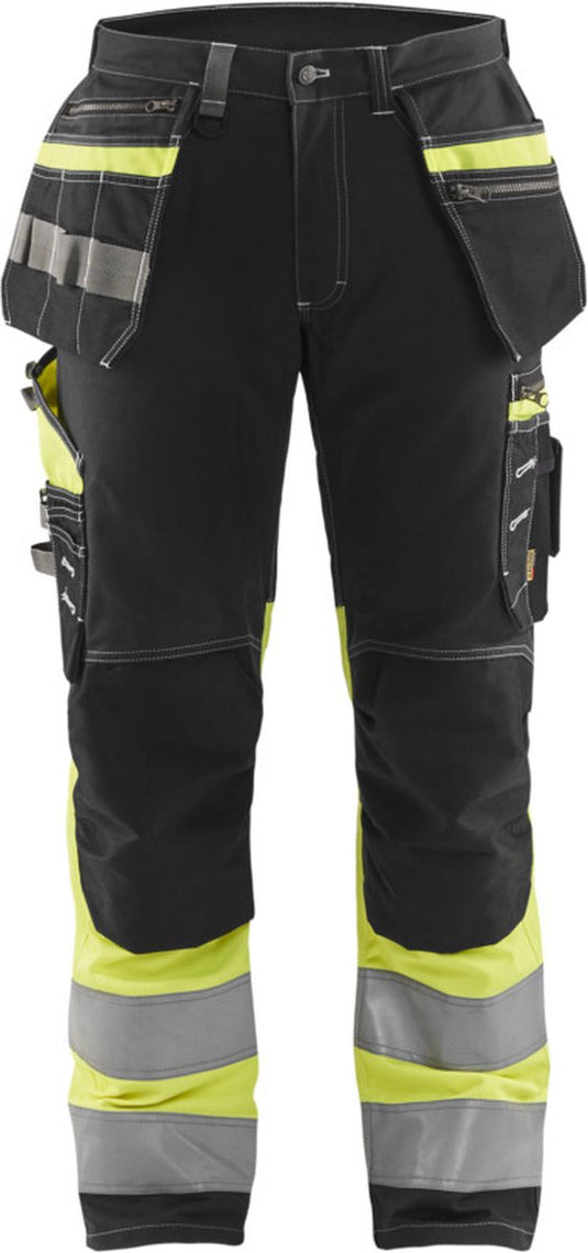Blåkläder blaklader high vis werkbroek met stretch 1794-1370 - zwart high vis geel - c52