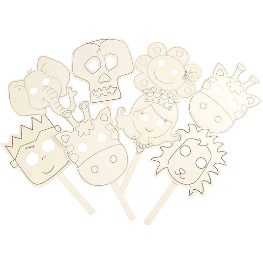 Creativ company versier je houten masker, 16st.