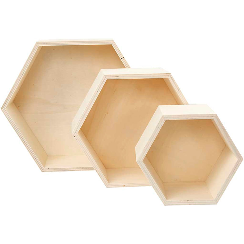 Afbeelding laden in galerijviewer, Https: www.cchobby.nl showdozen-hexagonaal-h-14-8-19-24-2-cm-d-10-cm-3-stuk-1-set
