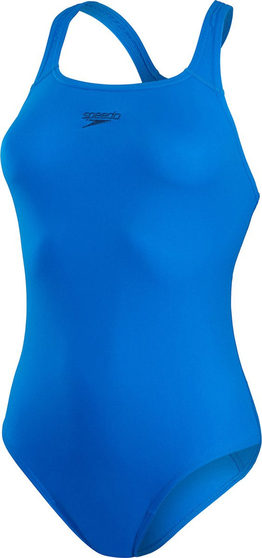 Speedo endurance+ medalist dames sportbadpak - kleurvast badpak dames - chloorbestendig zwempak dames - sportbadpak dames met medalist-rug - blauw - 40