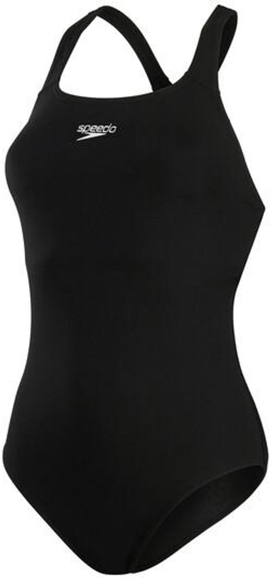 Speedo endurance+ kickback dames sportbadpak - badpak dames met borstondersteuning - chloorbestendig zwempak dames - kleurvast sportbadpak dames - zwart - 40