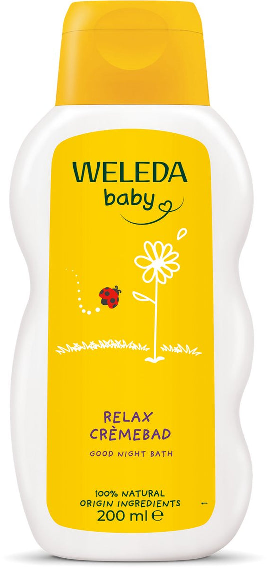 Weleda baby calendula relax crèmebad - lavendel neroli - baby badolie - kalmerende, ontspannende geur - reinigt, verzorgt kalmeert - 100% natuurlijke ingrediënten - 200ml