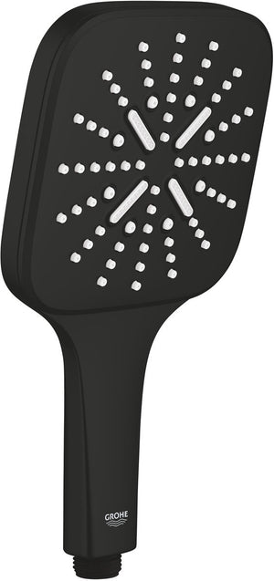 Grohe vitalio smartactive 130 cube handdouche - afgeronde vierkante douchekop van 130 mm - 3 straalsoorten - waterbesparend - mat zwart - geschikt voor alle standaard doucheslangen