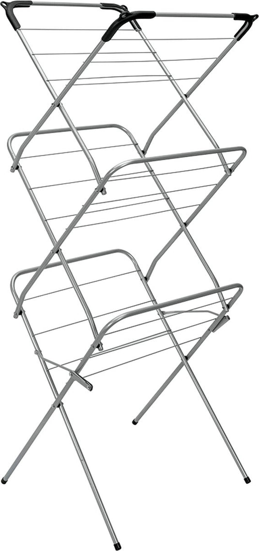 Tomado - droogrek concerto - 9,5 meter drooglengte - zilver - met haakjes voor kledinghangers
