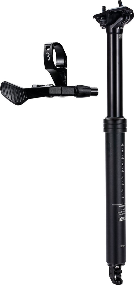 Bbb cycling liftpost verstelbare zadelpen dropper post ø30.9 mm - zadelpen met afstandsbedieningshendel - 410 mm - gecertificeerd voor: ebike, mtb racefiets - bsp-51