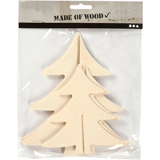 Creativ company versier je 3d houten kerstbomen, 2st.