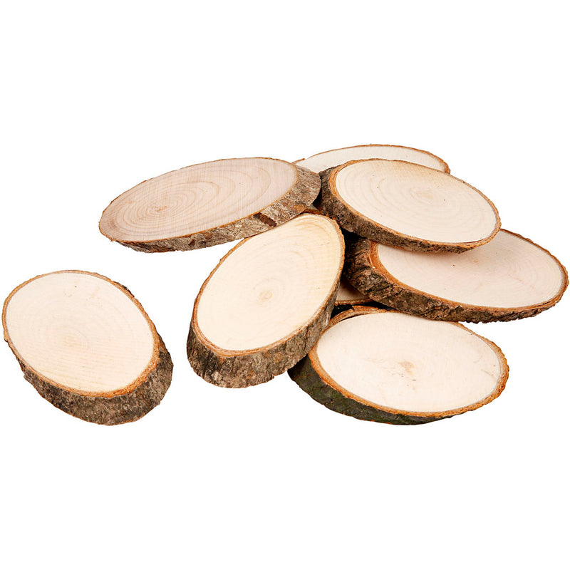 Load image into Gallery viewer, Https: www.cchobby.nl houten-schijf-met-bast-afm-7-5-x-4-5-cm-dikte-8-mm-20-stuk-1-doos
