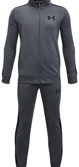 Under armour ua rival knit track suit-gry jongens trainingspak - pitch grijs - zwart