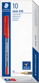 Staedtler balpen 430 medium rood |pennen | pennen set | 10 stuks