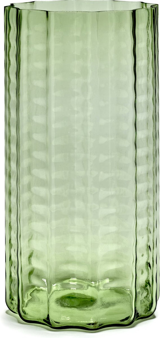 Serax - ruben deriemaeker waves - vaas - transparant groen - 18 ø - h 35cm - 2,88kg