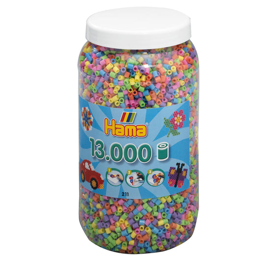 Hama midi strijkkralen in pot - pastelmix (050), 13.000st.