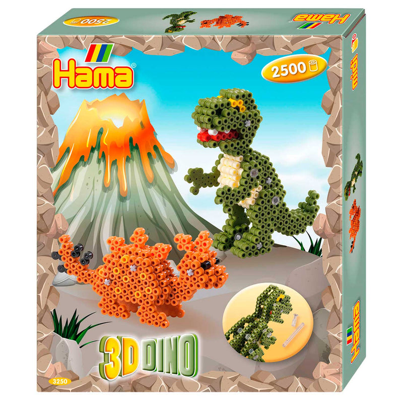 Load image into Gallery viewer, Hama midi strijkkralenset - 3d dino, 2500st.
