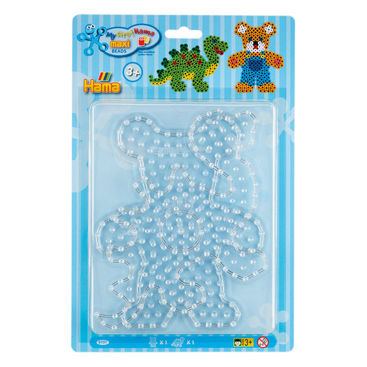 Hama maxi strijkkralenbordjes dino en teddybeer