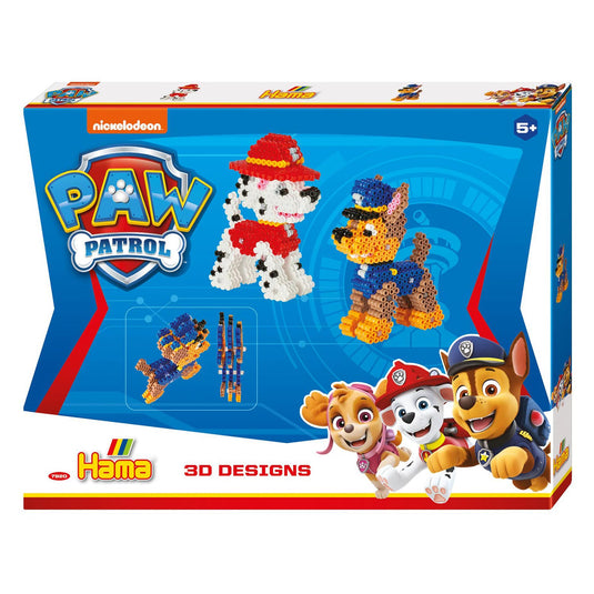 Hama midi strijkkralenset - paw patrol 3d, 4000st.