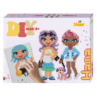Hama midi strijkkralenset gift box - fashion girls, 4000st.