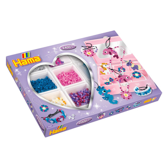 Hama midi strijkkralenset sieraden maken paars, 2400st.
