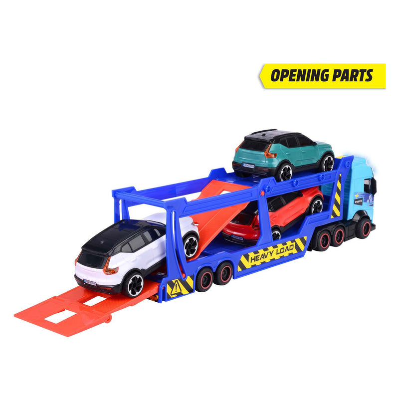 ギャラリービューアに画像をロードする, Dickie toys - car transporter - volvo - vrachtwagen met aanhangwagen - licht en geluid
