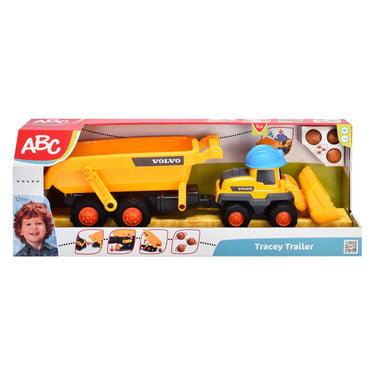 Dickie simba - abc - tracey trailer - graafmachine - kiepwagen - volvo - licht en geluid - vanaf 1 jaar