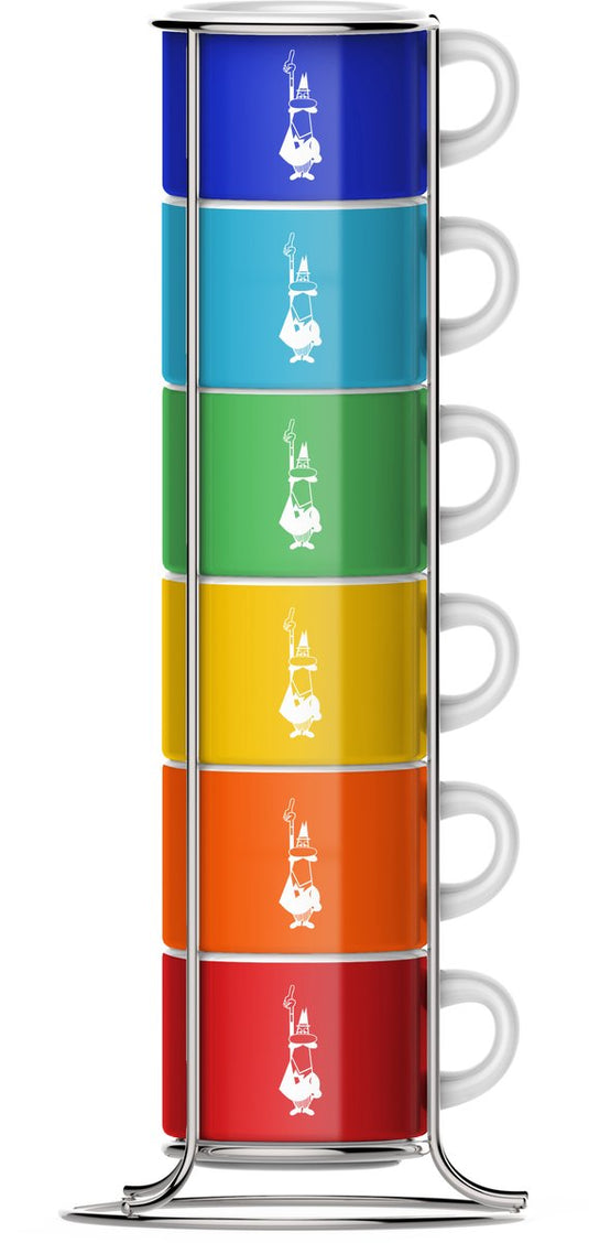 Bialetti impilabili di colori espresso kopjes in rek 6 stuks