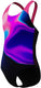 Speedo print splashback meisjes sportbadpak- zwart paars