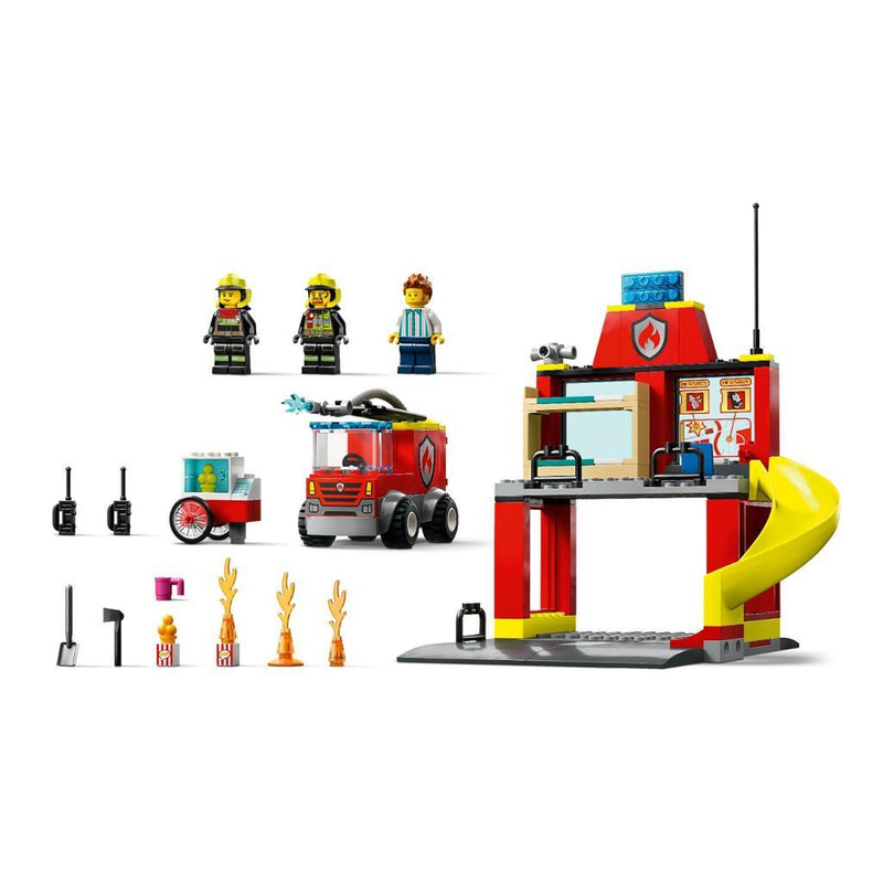 Load image into Gallery viewer, Lego City 60375 Brandweerkazerne en Brandweerwagen
