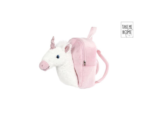 Take me home unicorn rugzak met 3d unicorn 26cm roze