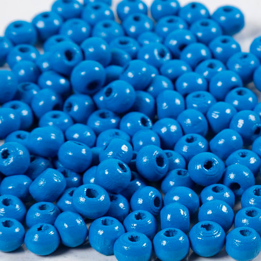 Creativ company houten kralen, d 5 mm, gatgrootte 1,5 mm, ca. 150 stuk, blauw, 6 gr 1 doos