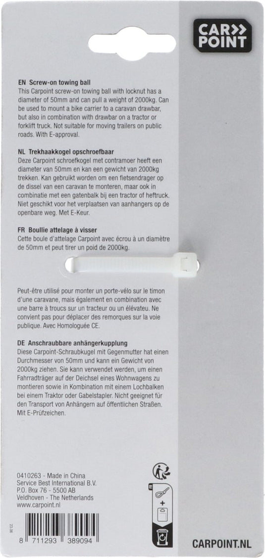 Carpoint schroefkogel ø50mm met e-keur