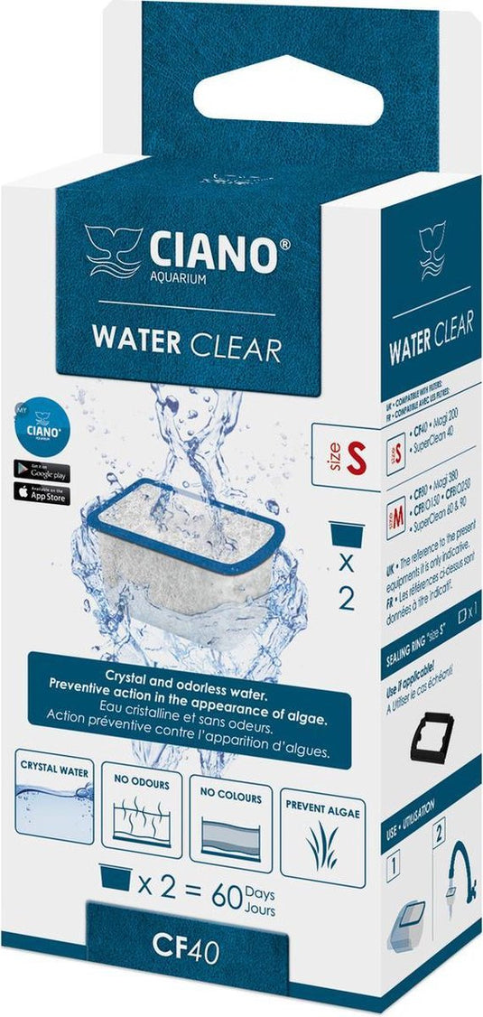 Ciano water clear - aquariumfilter - 2 stuks - small