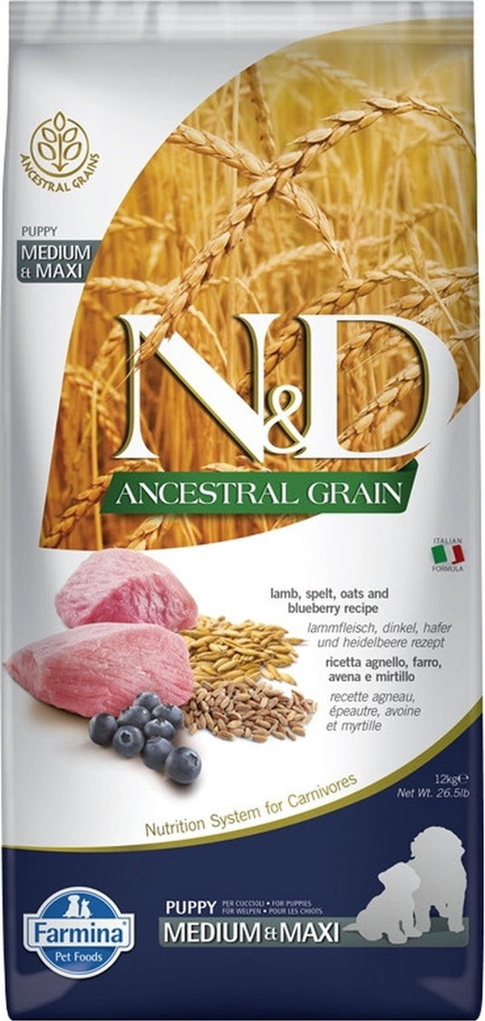 Farmina n d ancestral grain - hondenvoeding medium maxi - lam - spelt - 12kg