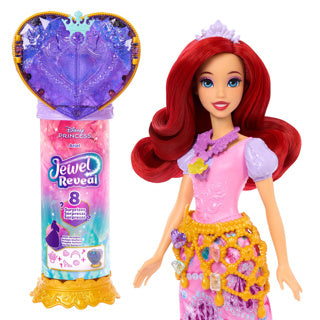 Mattel disney prinses jewel reveal - ariël modepop met 8 verrassingen