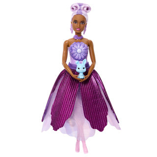 Afbeelding laden in galerijviewer, Barbie petal pop geparfumeerde modepop - paarse jurk
