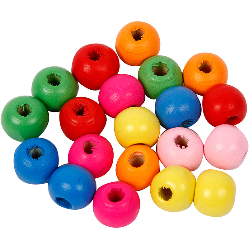 Load image into Gallery viewer, Https: www.cchobby.nl houten-kralen-d-8-mm-gatgrootte-1-5-2-mm-ca-3100-stuk-diverse-kleuren-500-gr-1-zak
