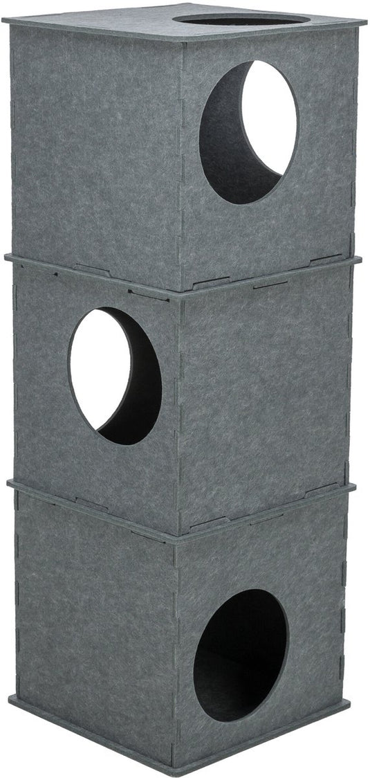 Trixie kattenhuis toren nele vilt grijs