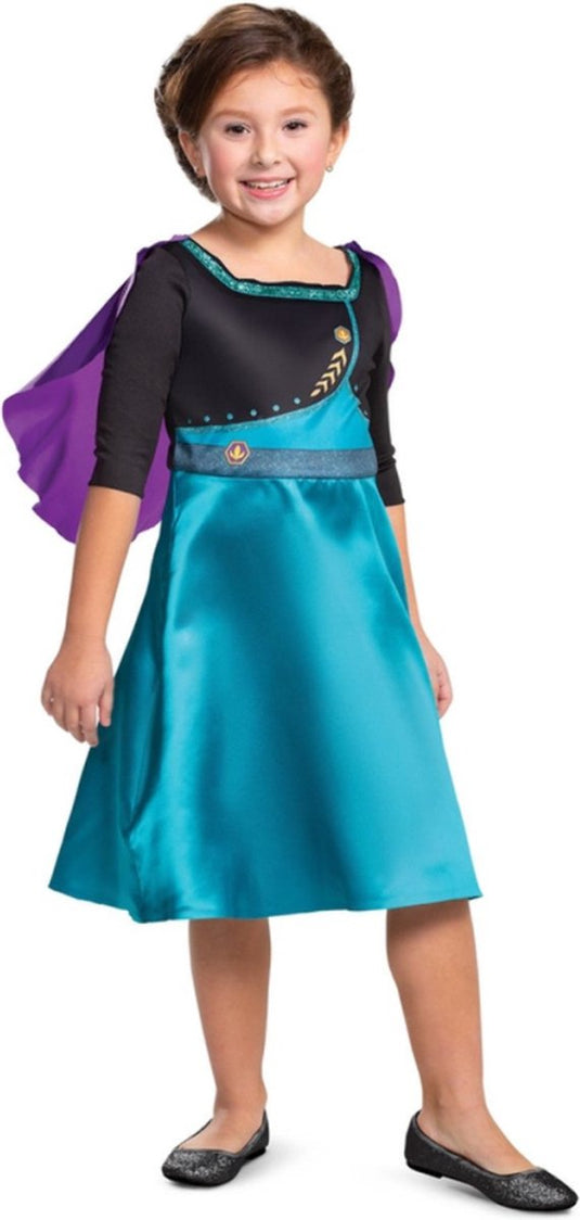Disguise disney - frozen 2, koningin anna jurk basic plus, maat m (7-8 jaar), meisjes
