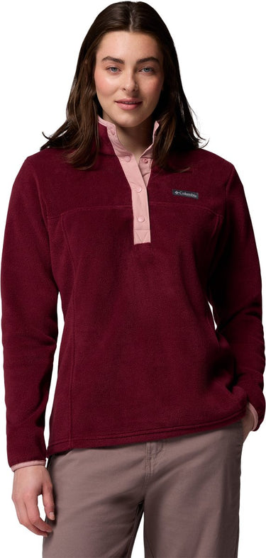 Columbia benton springs™ 1 2 snap pull over ii dames outdoortrui - rich wine, eraser pink
