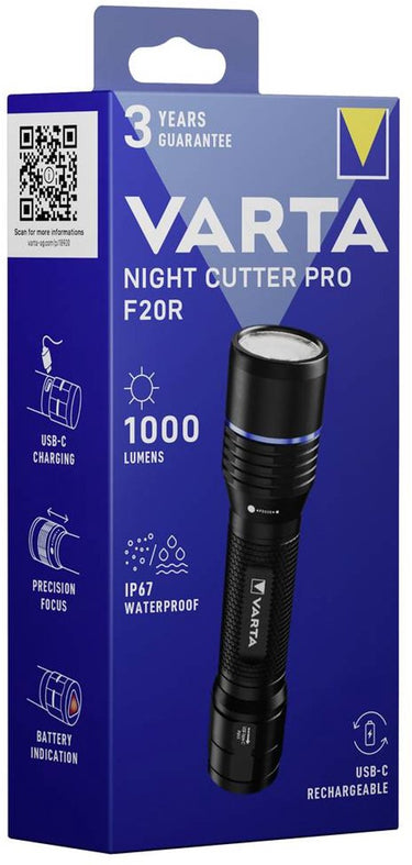 Varta night cutter pro f20r rech. box 18920101111 zaklamp 1000 lm