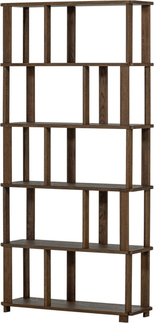 Woood riss boekenkast - eikenhout - naturel - 186x90x30